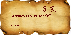 Blaskovits Bulcsú névjegykártya