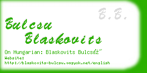 bulcsu blaskovits business card